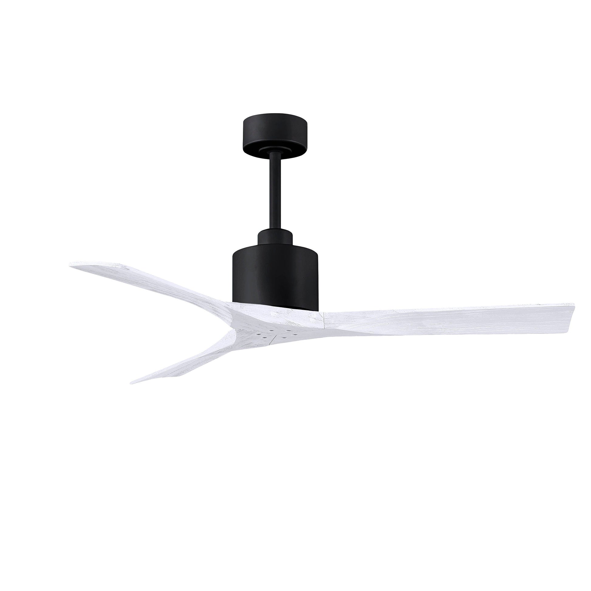 Matthews Fan Company Atlas Nan 52" Matte Black Ceiling Fan With Solid Wood Blade In Matte White Finish