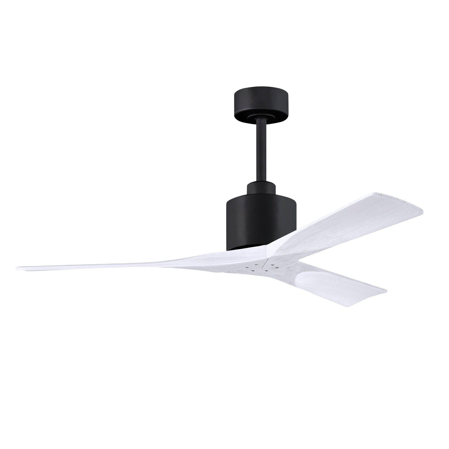 Matthews Fan Company Atlas Nan 52" Matte Black Ceiling Fan With Solid Wood Blade In Matte White Finish