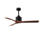 Matthews Fan Company Atlas Nan 52" Matte Black Ceiling Fan With Solid Wood Blade In Walnut Finish