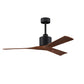 Matthews Fan Company Atlas Nan 52" Matte Black Ceiling Fan With Solid Wood Blade In Walnut Finish