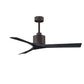 Matthews Fan Company Atlas Nan 52" Textured Bronze Ceiling Fan With Solid Wood Blade In Matte Black Finish