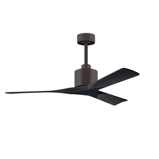 Matthews Fan Company Atlas Nan 52" Textured Bronze Ceiling Fan With Solid Wood Blade In Matte Black Finish