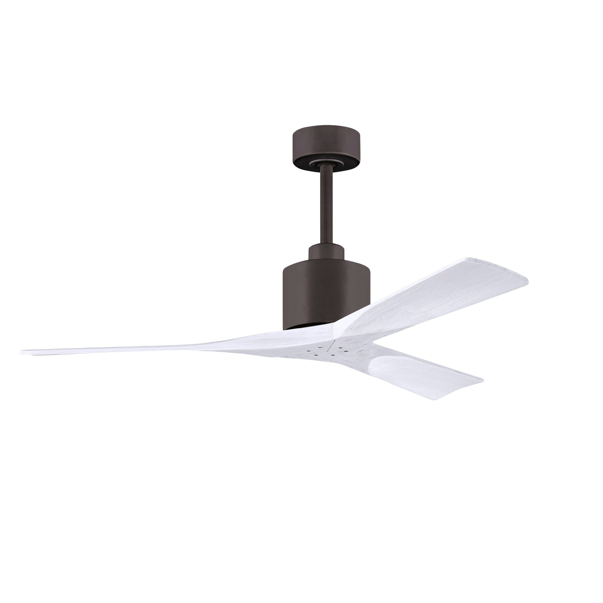 Matthews Fan Company Atlas Nan 52" Textured Bronze Ceiling Fan With Solid Wood Blade In Matte White Finish