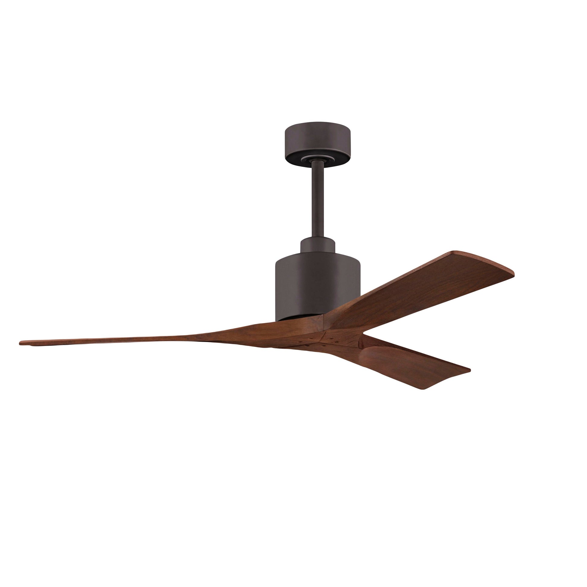 Matthews Fan Company Atlas Nan 52" Textured Bronze Ceiling Fan With Solid Wood Blade In Walnut Finish