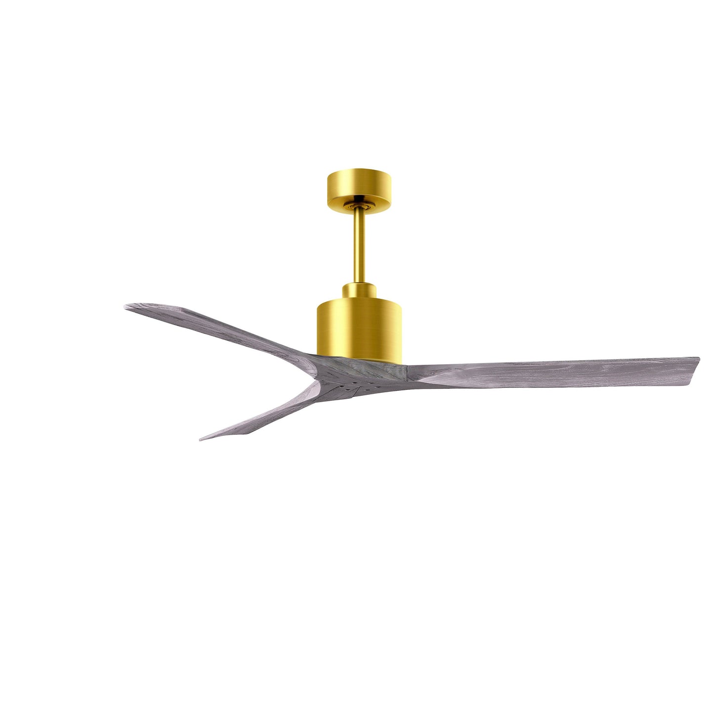 Matthews Fan Company Atlas Nan 60" Brushed Brass Ceiling Fan With Solid Wood Blade In Barnwood Tone Finish