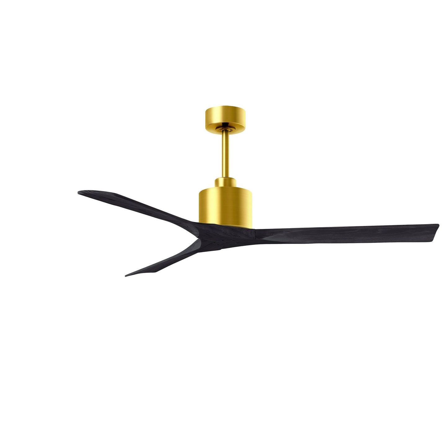 Matthews Fan Company Atlas Nan 60" Brushed Brass Ceiling Fan With Solid Wood Blade In Matte Black Finish