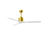 Matthews Fan Company Atlas Nan 60" Brushed Brass Ceiling Fan With Solid Wood Blade In Matte White Finish