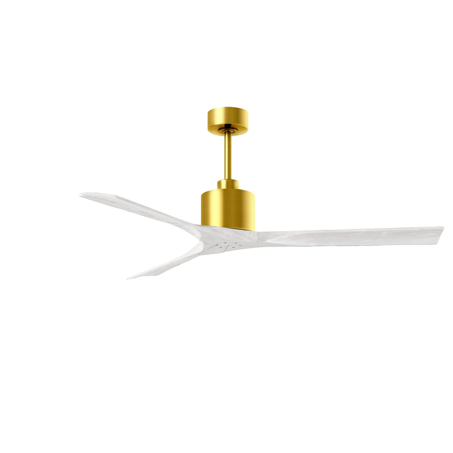 Matthews Fan Company Atlas Nan 60" Brushed Brass Ceiling Fan With Solid Wood Blade In Matte White Finish