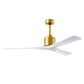 Matthews Fan Company Atlas Nan 60" Brushed Brass Ceiling Fan With Solid Wood Blade In Matte White Finish