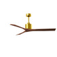 Matthews Fan Company Atlas Nan 60" Brushed Brass Ceiling Fan With Solid Wood Blade In Walnut Finish