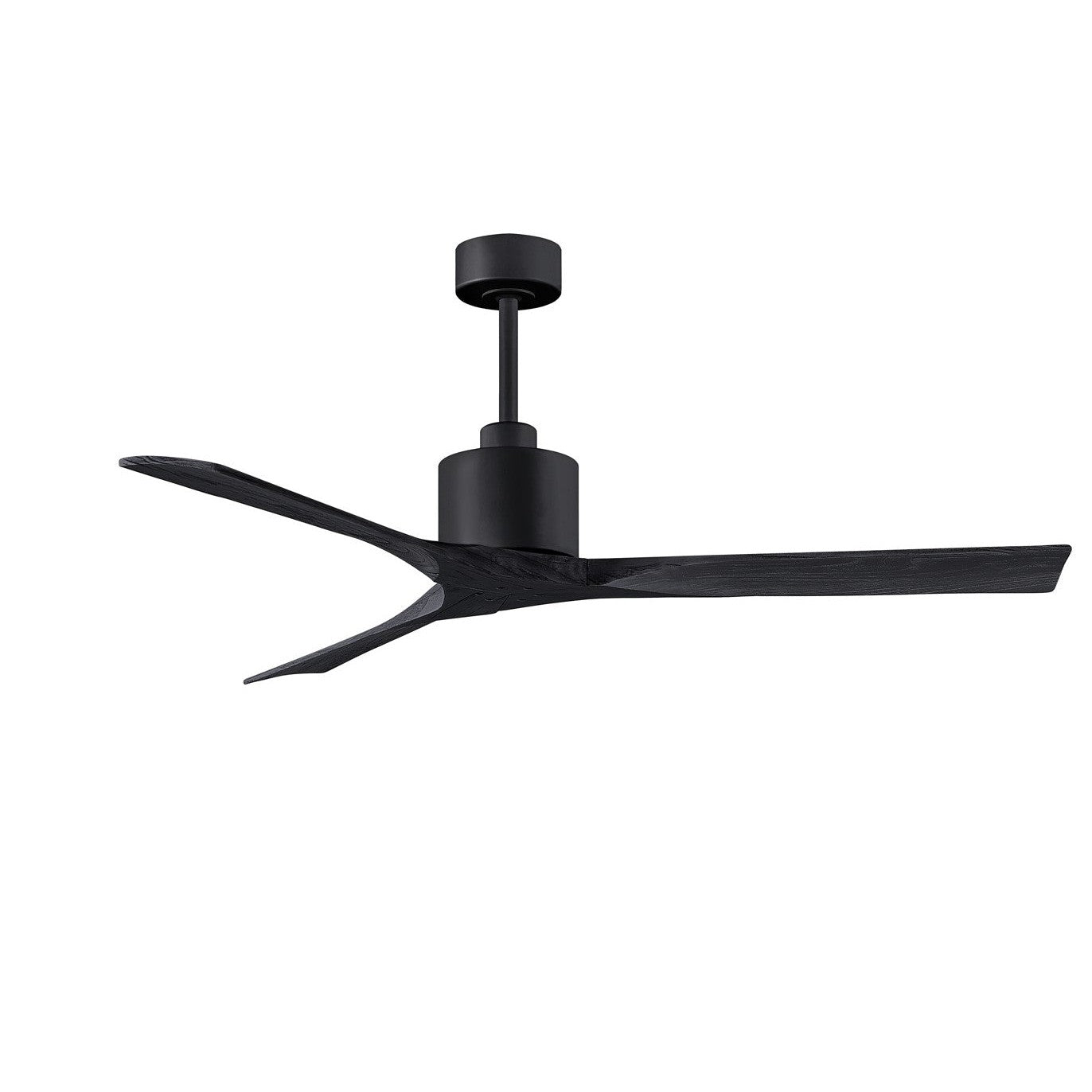 Matthews Fan Company Atlas Nan 60" Matte Black Ceiling Fan With Solid Wood Blade In Matte Black Finish