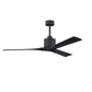 Matthews Fan Company Atlas Nan 60" Matte Black Ceiling Fan With Solid Wood Blade In Matte Black Finish