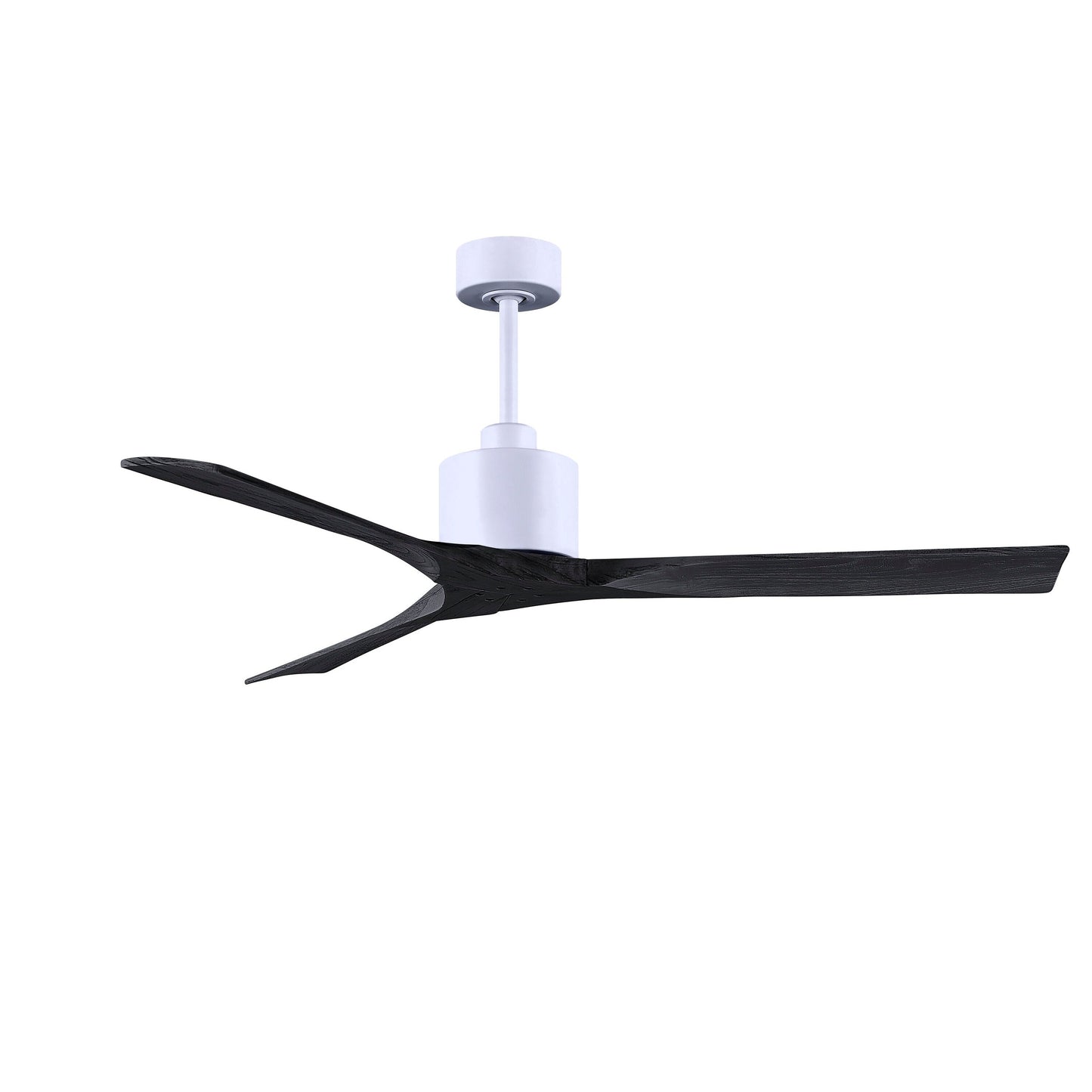 Matthews Fan Company Atlas Nan 60" Matte White Ceiling Fan With Solid Wood Blade In Matte Black Finish