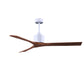 Matthews Fan Company Atlas Nan 60" Matte White Ceiling Fan With Solid Wood Blade In Walnut Finish