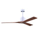 Matthews Fan Company Atlas Nan 60" Matte White Ceiling Fan With Solid Wood Blade In Walnut Finish