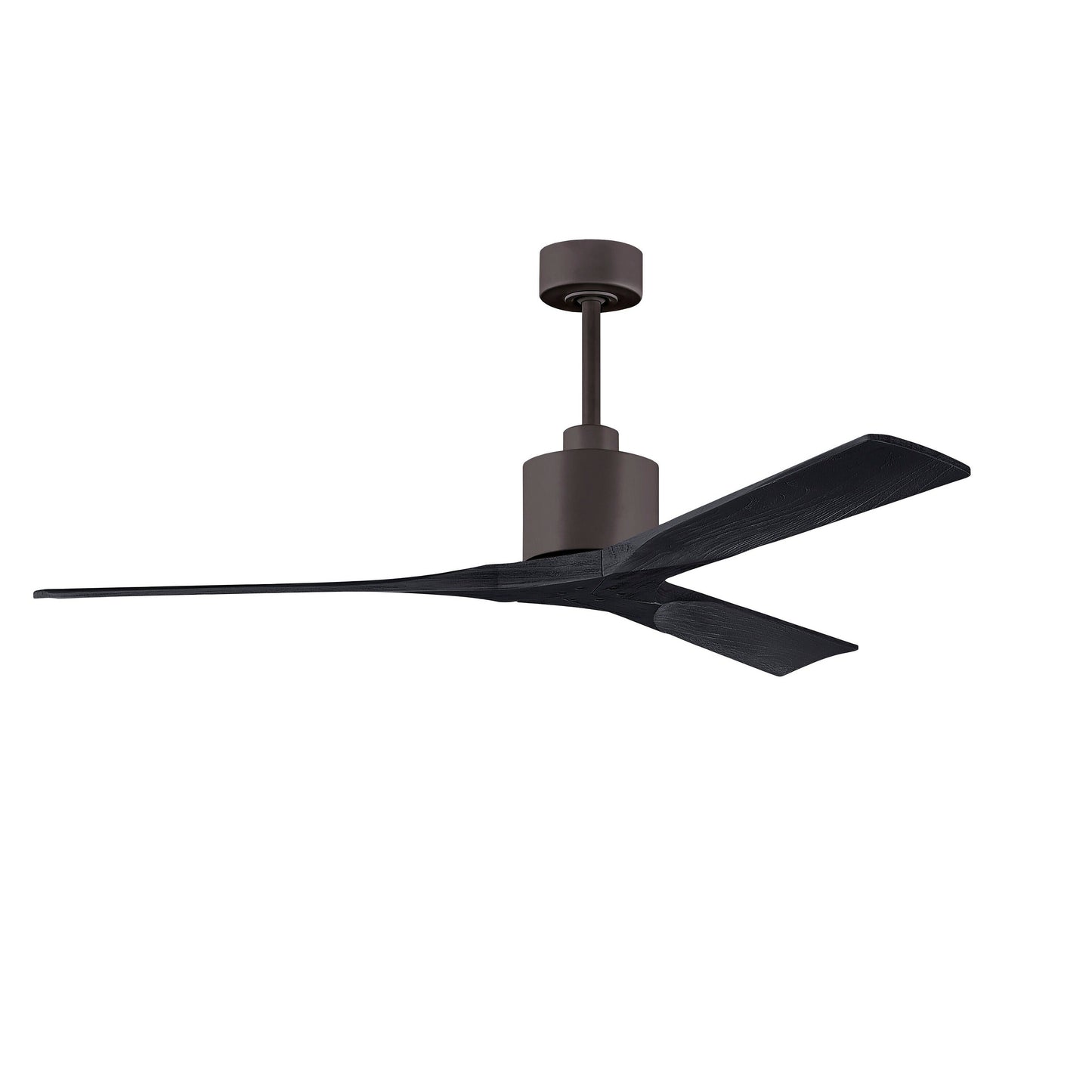 Matthews Fan Company Atlas Nan 60" Textured Bronze Ceiling Fan With Solid Wood Blade In Matte Black Finish