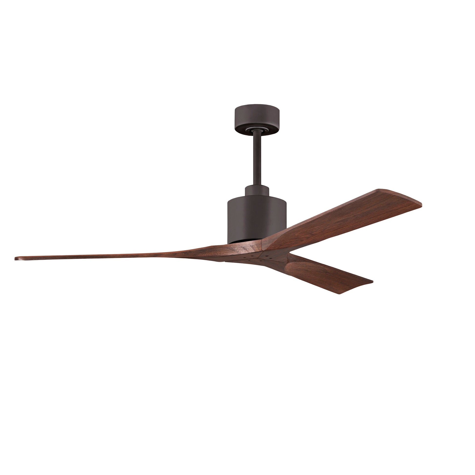 Matthews Fan Company Atlas Nan 60" Textured Bronze Ceiling Fan With Solid Wood Blade In Walnut Finish