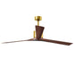 Matthews Fan Company Atlas Nan XL 72" Brushed Brass Ceiling Fan With Solid Wood Blade In Walnut Finish