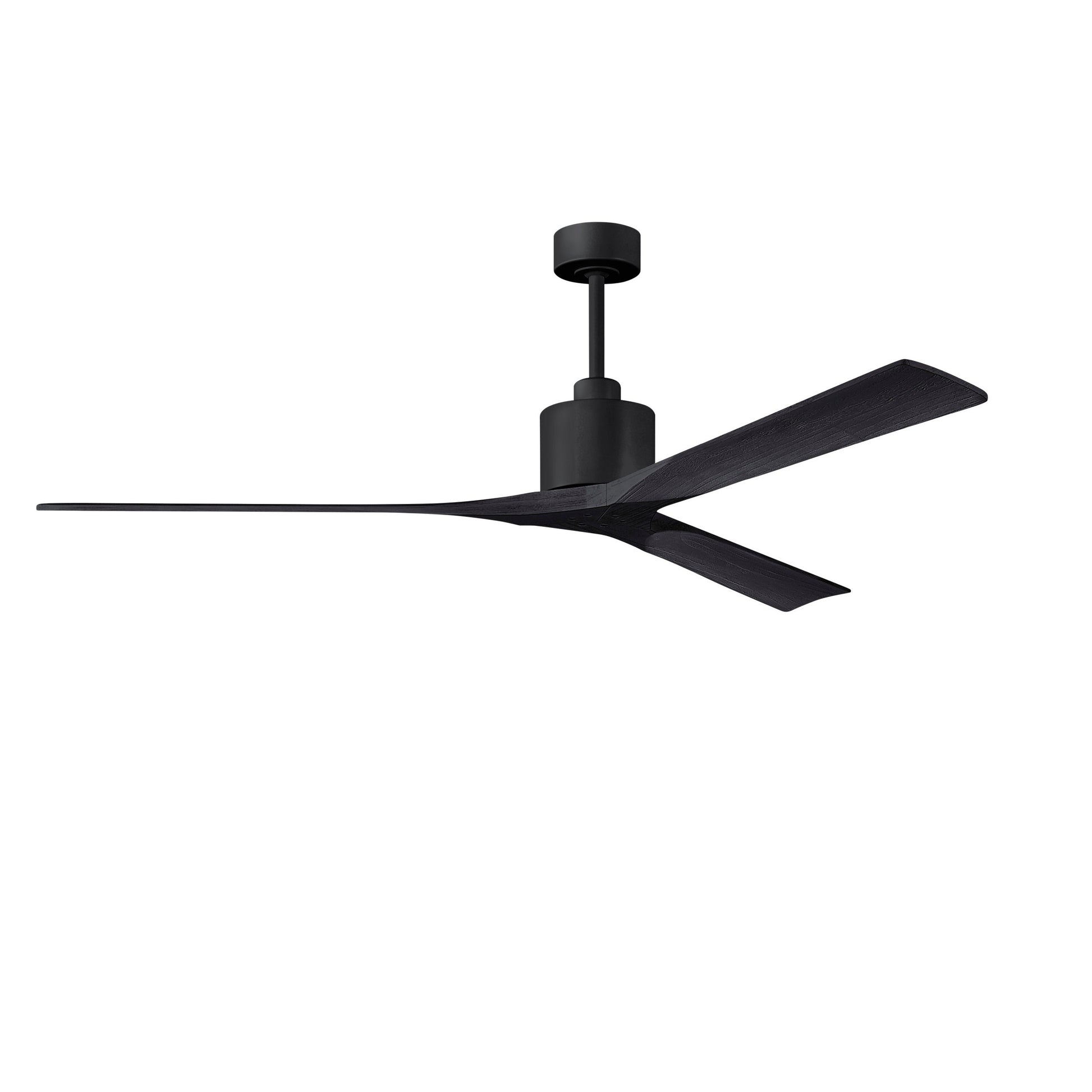 Matthews Fan Company Atlas Nan XL 72" Matte Black Ceiling Fan With Solid Wood Blade In Matte Black Finish