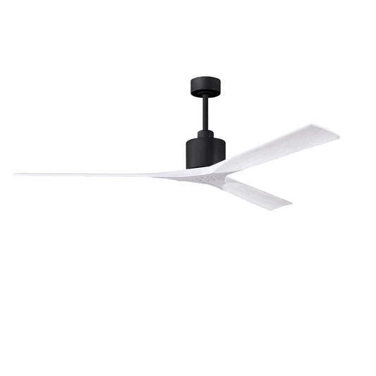 Matthews Fan Company Atlas Nan XL 72" Matte Black Ceiling Fan With Solid Wood Blade In Matte White Finish