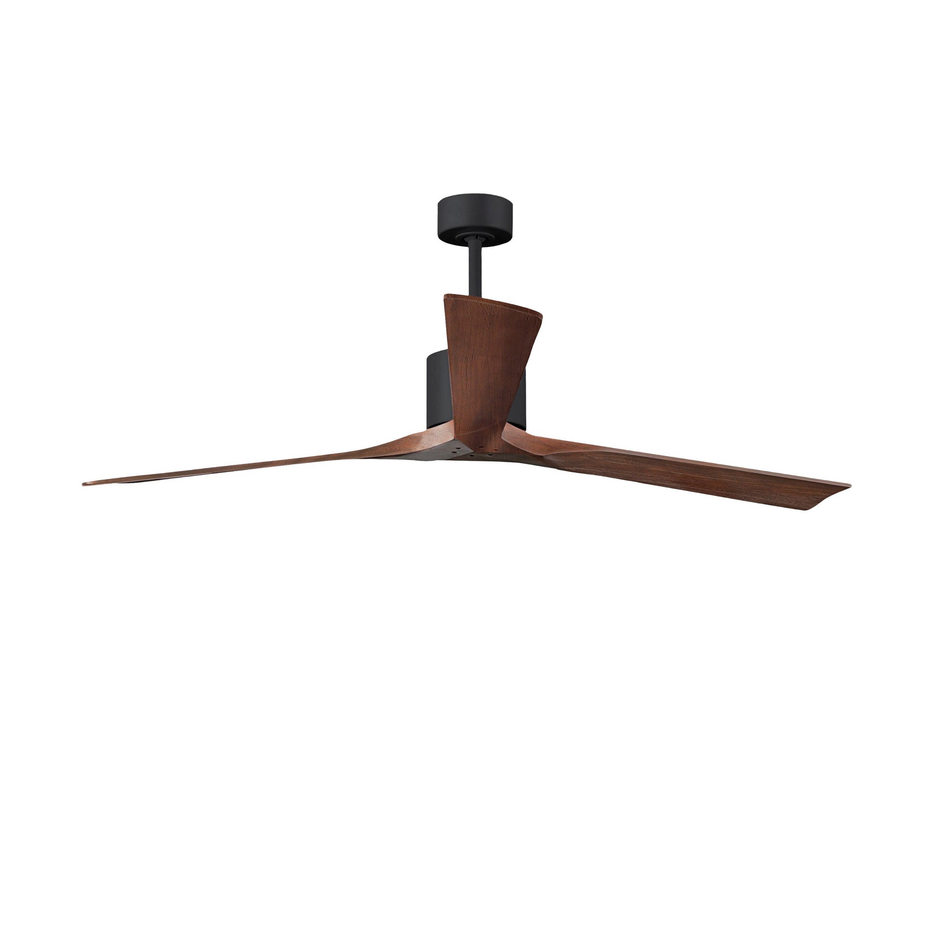 Matthews Fan Company Atlas Nan XL 72" Matte Black Ceiling Fan With Solid Wood Blade In Walnut Finish