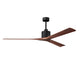 Matthews Fan Company Atlas Nan XL 72" Matte Black Ceiling Fan With Solid Wood Blade In Walnut Finish