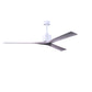 Matthews Fan Company Atlas Nan XL 72" Matte White Ceiling Fan With Solid Wood Blade In Barnwood Tone Finish