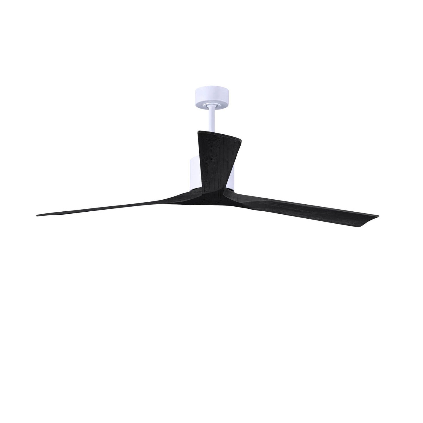 Matthews Fan Company Atlas Nan XL 72" Matte White Ceiling Fan With Solid Wood Blade In Matte Black Finish