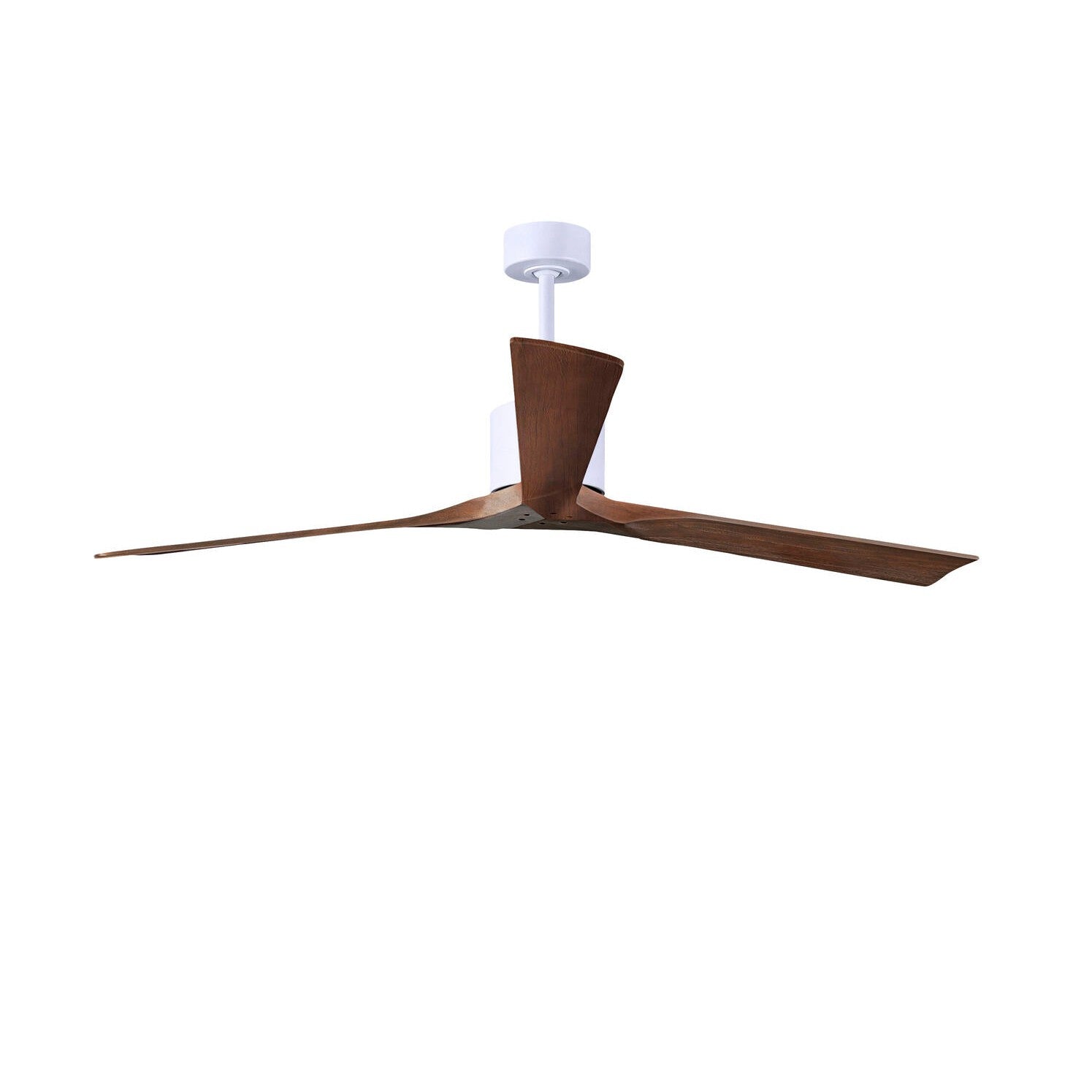 Matthews Fan Company Atlas Nan XL 72" Matte White Ceiling Fan With Solid Wood Blade In Walnut Finish