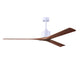 Matthews Fan Company Atlas Nan XL 72" Matte White Ceiling Fan With Solid Wood Blade In Walnut Finish