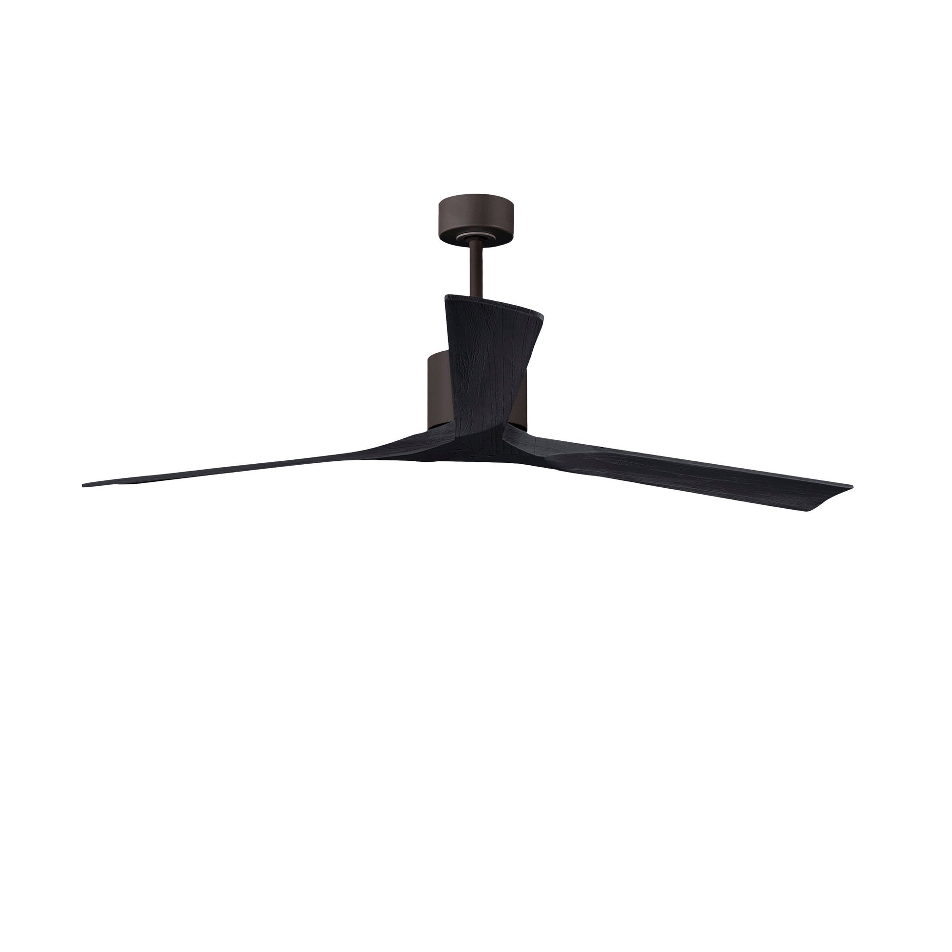 Matthews Fan Company Atlas Nan XL 72" Textured Bronze Ceiling Fan With Solid Wood Blade In Matte Black Finish