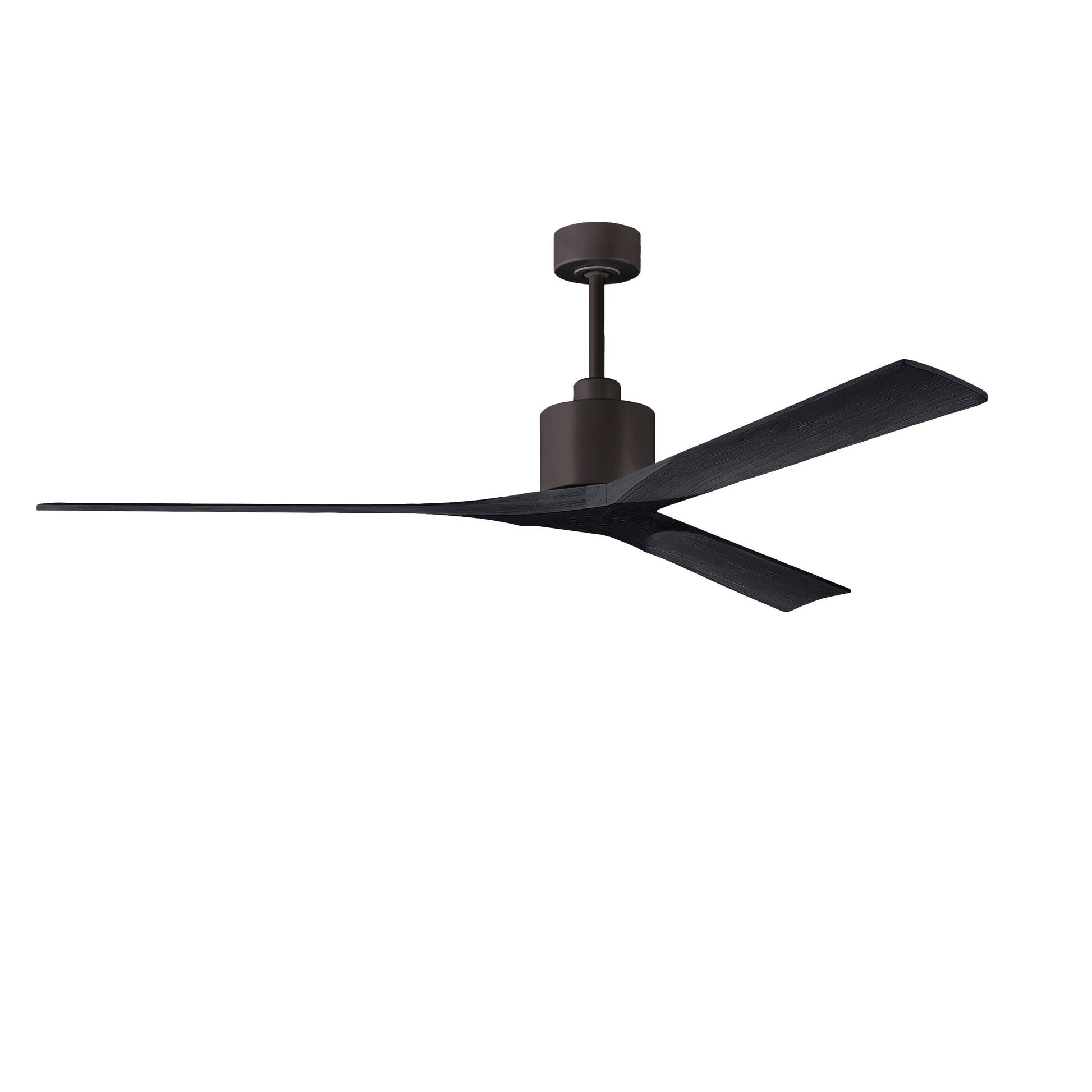 Matthews Fan Company Atlas Nan XL 72" Textured Bronze Ceiling Fan With Solid Wood Blade In Matte Black Finish