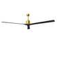 Matthews Fan Company Atlas Nan XL 90" Brushed Brass Ceiling Fan With Solid Wood Blade In Matte Black Finish