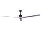 Matthews Fan Company Atlas Nan XL 90" Matte Black Ceiling Fan With Solid Wood Blade In Barnwood Tone Finish