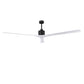 Matthews Fan Company Atlas Nan XL 90" Matte Black Ceiling Fan With Solid Wood Blade In Matte White Finish