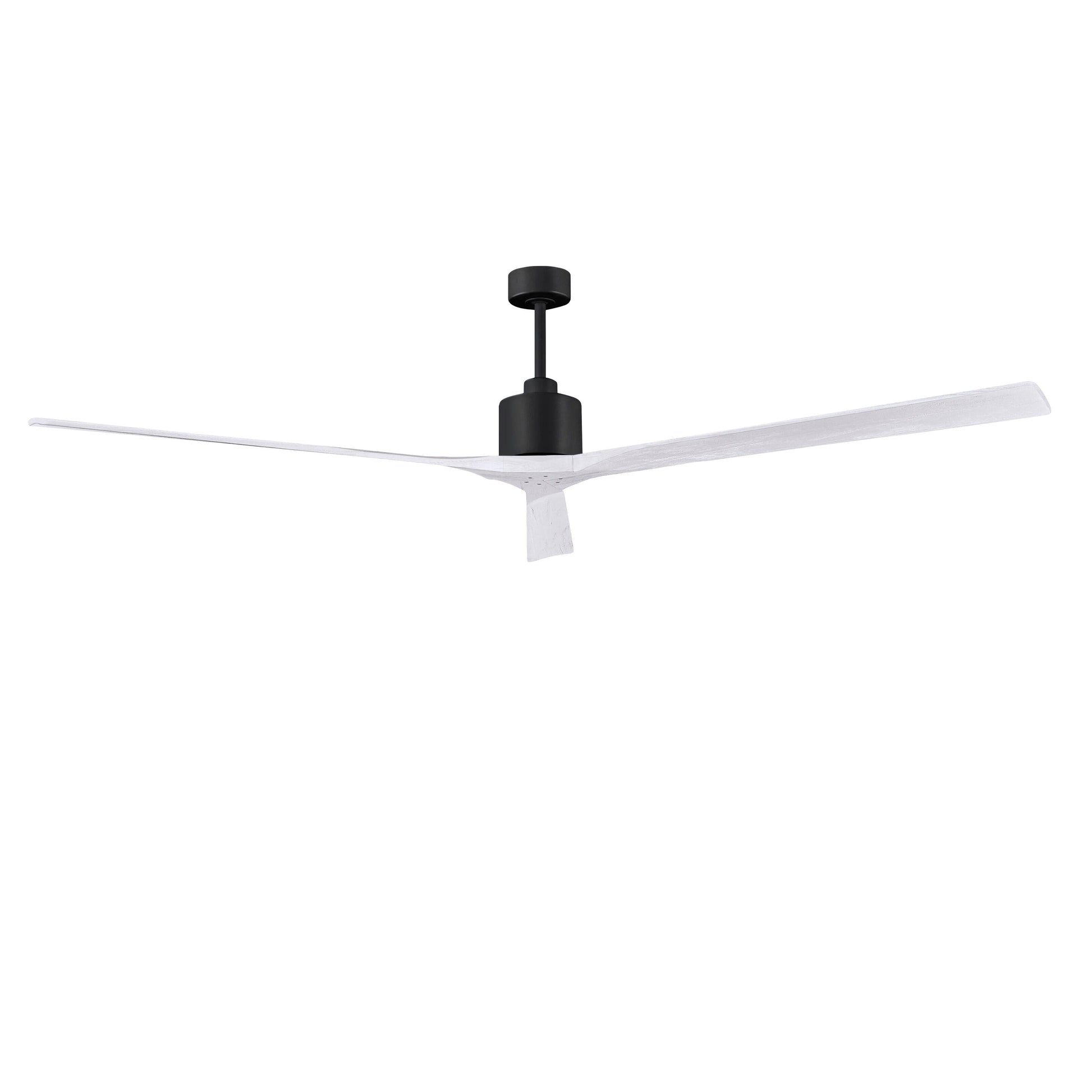 Matthews Fan Company Atlas Nan XL 90" Matte Black Ceiling Fan With Solid Wood Blade In Matte White Finish