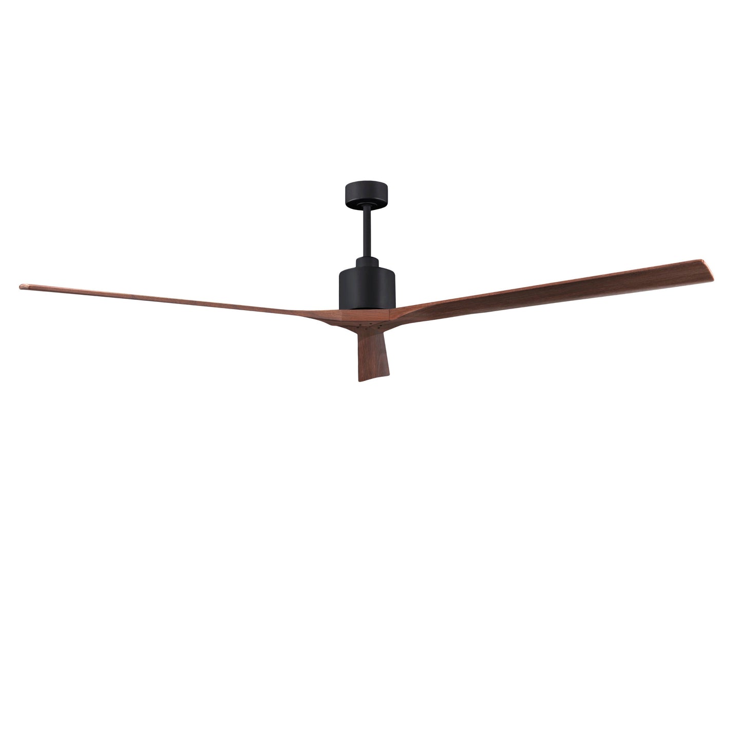 Matthews Fan Company Atlas Nan XL 90" Matte Black Ceiling Fan With Solid Wood Blade In Walnut Finish