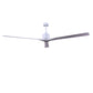 Matthews Fan Company Atlas Nan XL 90" Matte White Ceiling Fan With Solid Wood Blade In Barnwood Tone Finish