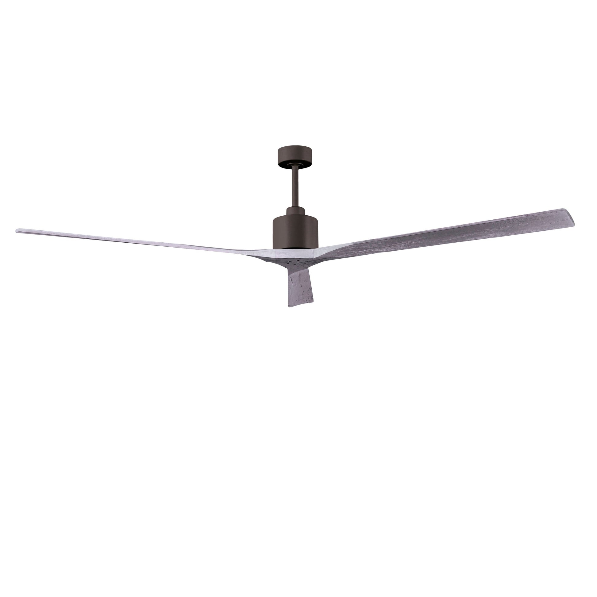 Matthews Fan Company Atlas Nan XL 90" Textured Bronze Ceiling Fan With Solid Wood Blade In Barnwood Tone Finish