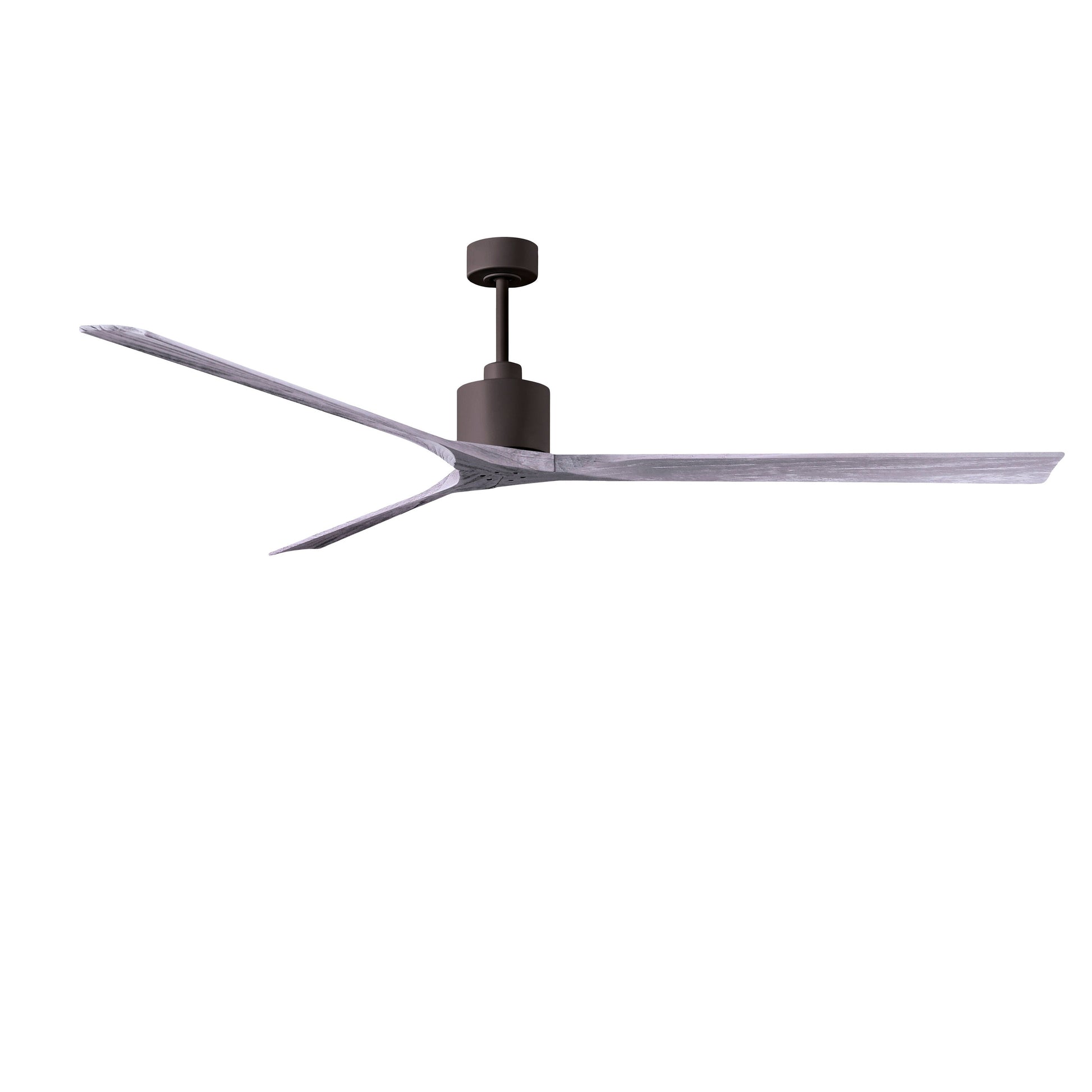 Matthews Fan Company Atlas Nan XL 90" Textured Bronze Ceiling Fan With Solid Wood Blade In Barnwood Tone Finish