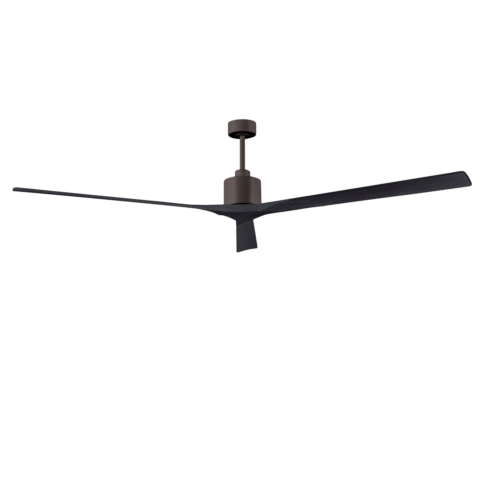 Matthews Fan Company Atlas Nan XL 90" Textured Bronze Ceiling Fan With Solid Wood Blade In Matte Black Finish