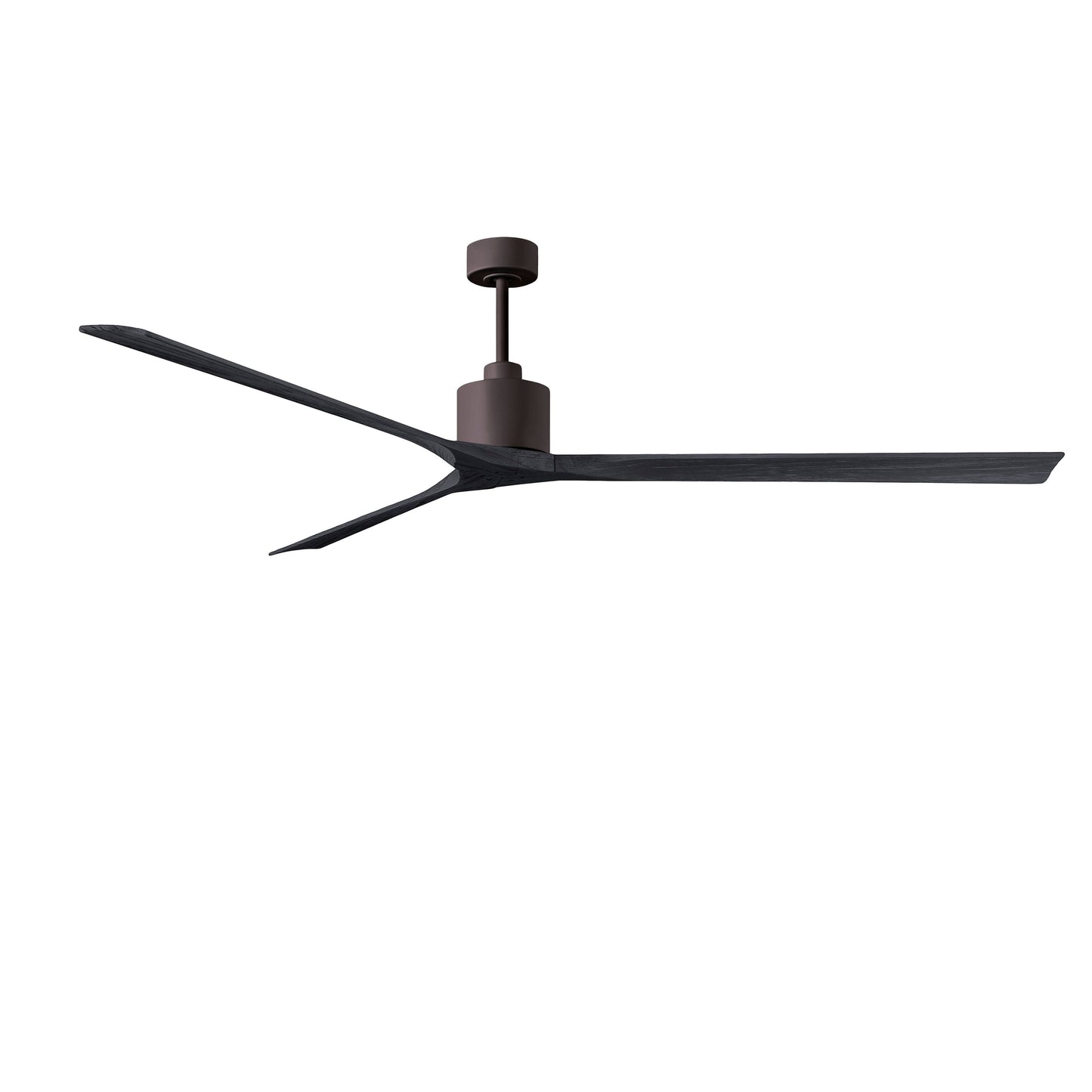 Matthews Fan Company Atlas Nan XL 90" Textured Bronze Ceiling Fan With Solid Wood Blade In Matte Black Finish