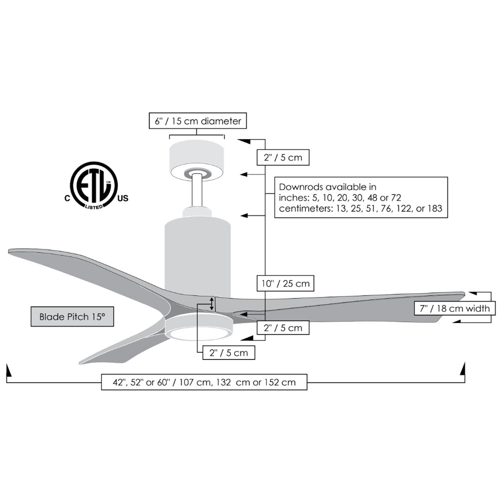 Matthews Fan Company Atlas Patricia-3 42" Brushed Brass Ceiling Fan With Solid Wood Blade In Barnwood Tone Finish