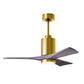 Matthews Fan Company Atlas Patricia-3 42" Brushed Brass Ceiling Fan With Solid Wood Blade In Barnwood Tone Finish