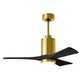 Matthews Fan Company Atlas Patricia-3 42" Brushed Brass Ceiling Fan With Solid Wood Blade In Matte Black Finish