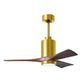 Matthews Fan Company Atlas Patricia-3 42" Brushed Brass Ceiling Fan With Solid Wood Blade In Walnut Tone Finish