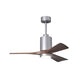 Matthews Fan Company Atlas Patricia-3 42" Brushed Nickel Ceiling Fan With Solid Wood Blade In Walnut Tone Finish