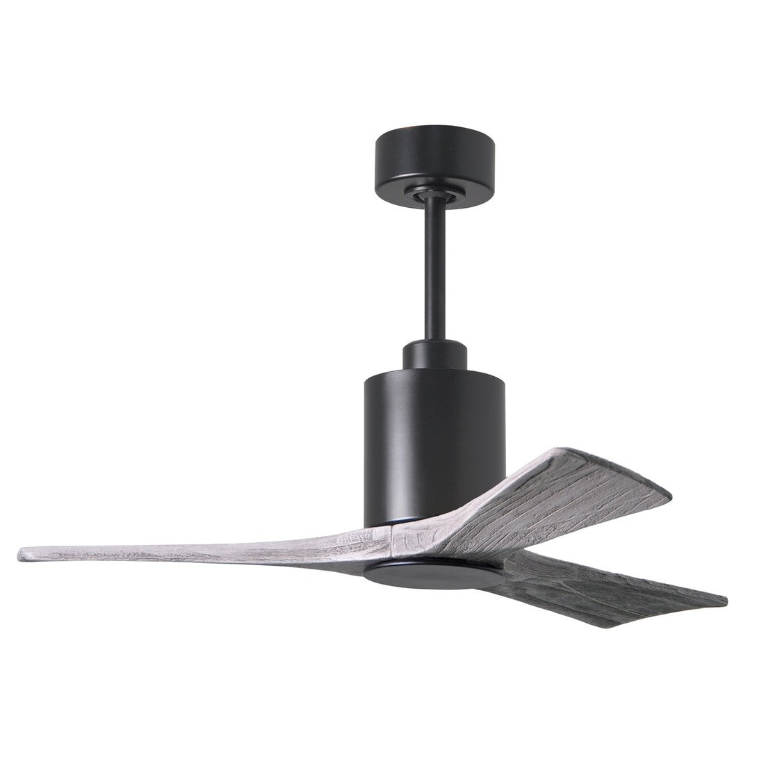 Matthews Fan Company Atlas Patricia-3 42" Matte Black Ceiling Fan With Solid Wood Blade In Barnwood Tone Finish