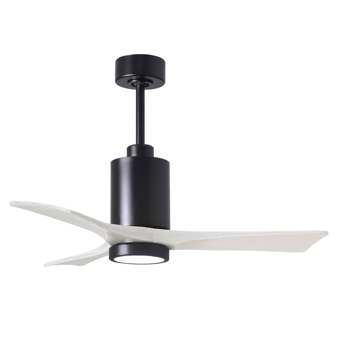 Matthews Fan Company Atlas Patricia-3 42" Matte Black Ceiling Fan With Solid Wood Blade In Matte White Finish