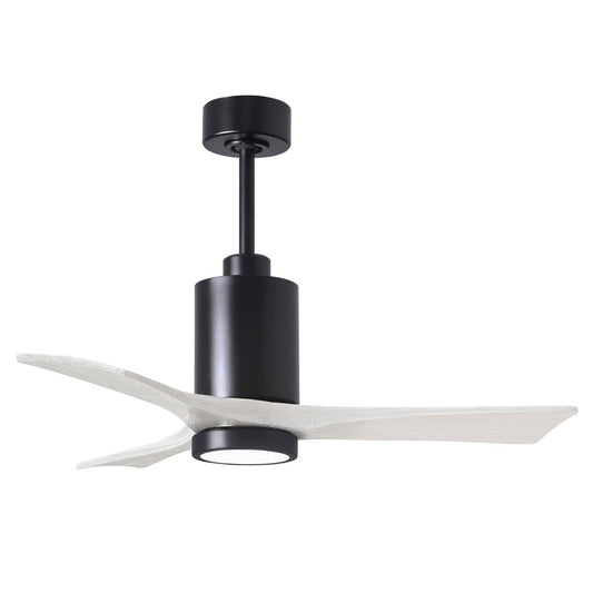 Matthews Fan Company Atlas Patricia-3 42" Matte Black Ceiling Fan With Solid Wood Blade In Matte White Finish